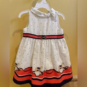 Janie and Jack White Dress with Red and Black Accents